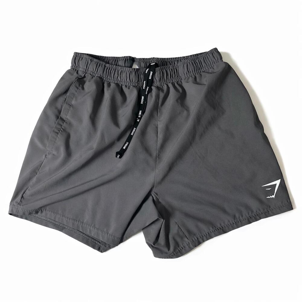 Gymshark Gray Athletic Shorts Small 100% Recycled Polyester 5" Inseam - Picture 2 of 5